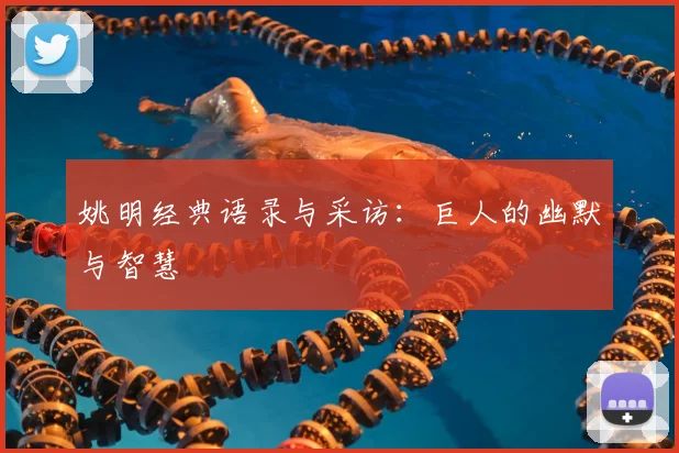姚明经典语录与采访：巨人的幽默与智慧